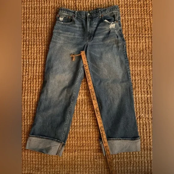 American Eagle Outfitters Relaxed Fit Distressed Blue Jeans - Picture 3 of 6